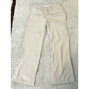 Women's CALI 1850 Beige Linen Pants Size M